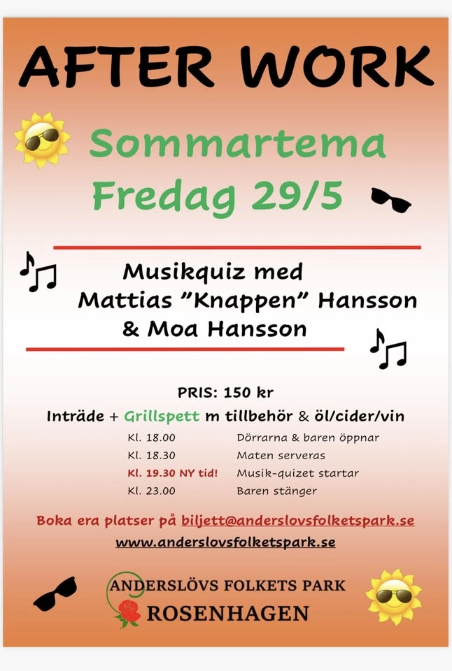 AW med Sommartema & Musikquiz