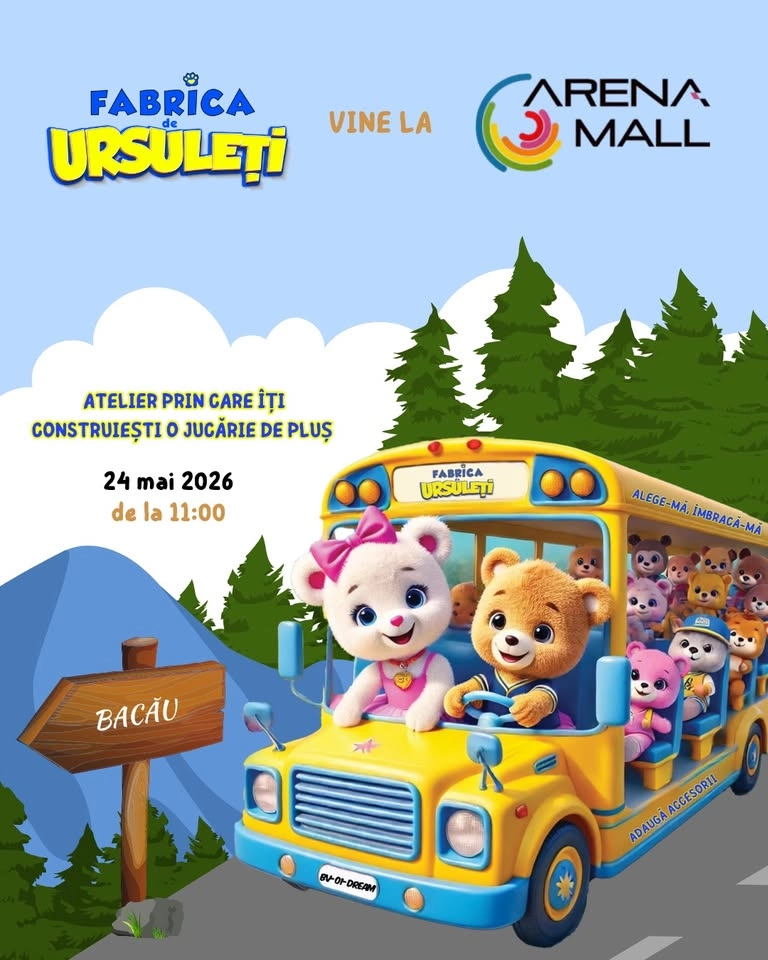 Atelier de construit jucării de pluș la Arena Mall Bacău
