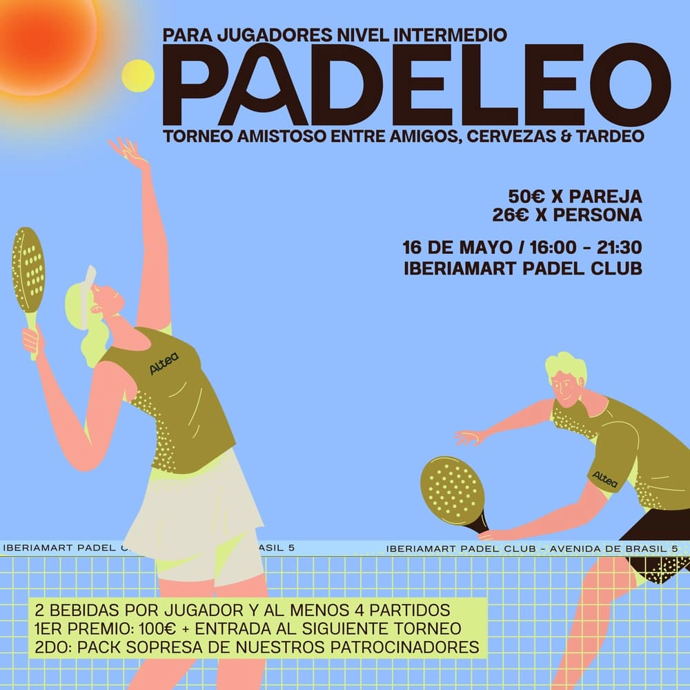 Padeleo - Torneo amistoso entre amigos, cervezas & tardeo - NIVEL INTERMEDIO 🎾 🔥