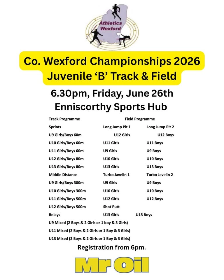 Mr Oil Wexford Juvenile B Track & Field
