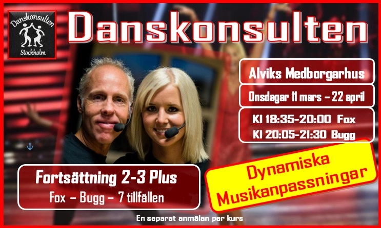 11/3 Fox & Bugg FortsÀttning 2-3 PLUS med Danskonsulten / Alviks Medborgarhus / KursomgÄng 2
