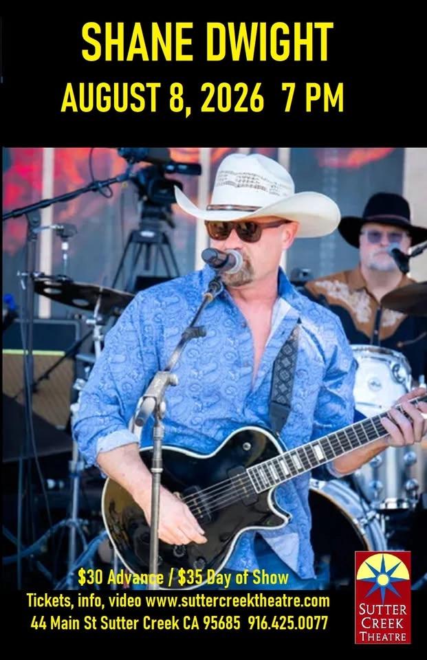 Shane Dwight – Country, Blues-Rock, Soul – new album release at Sutter Creek Theatre