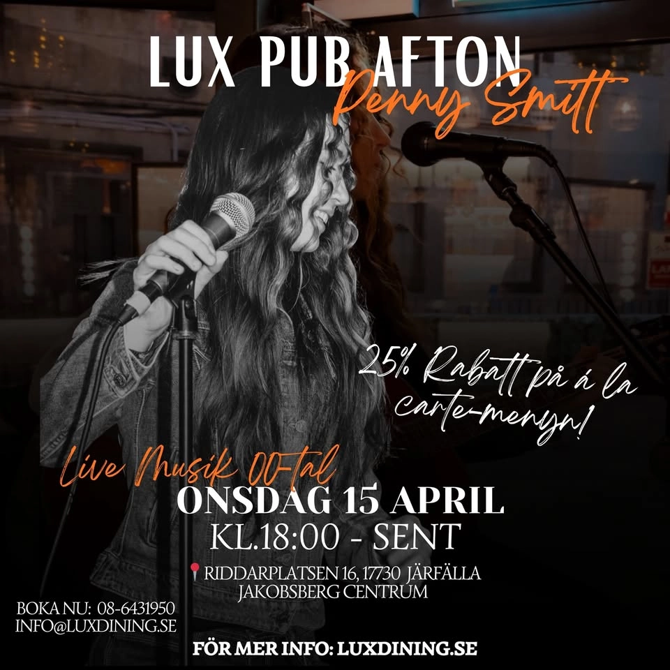 LUX PUB AFTON – Med Penny Smitt “00-tal” 🍸🎶🎸