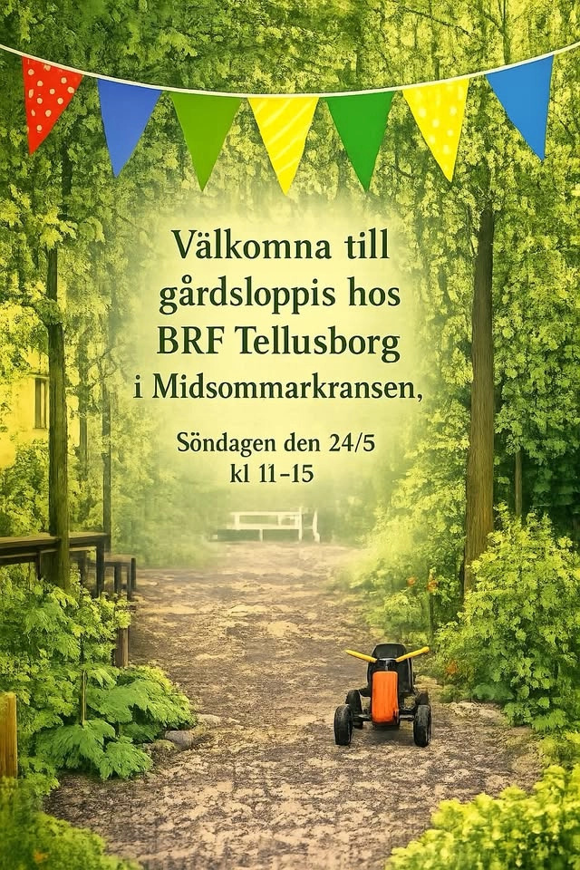 Gårdsloppis BRF Tellusborg - Midsommarkransen