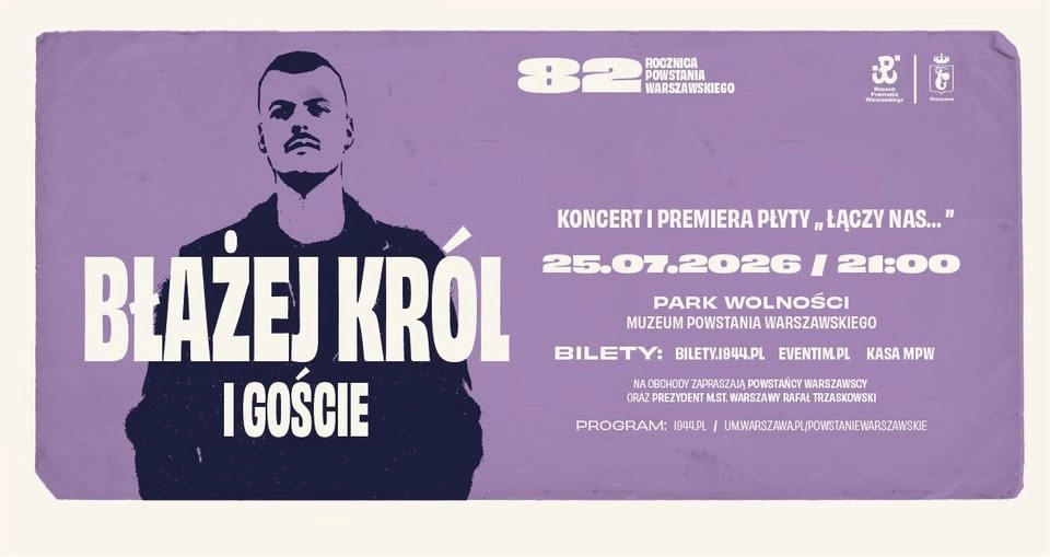 Koncert i płyta Błażeja Króla | 82. rocznica Powstania Warszawskiego