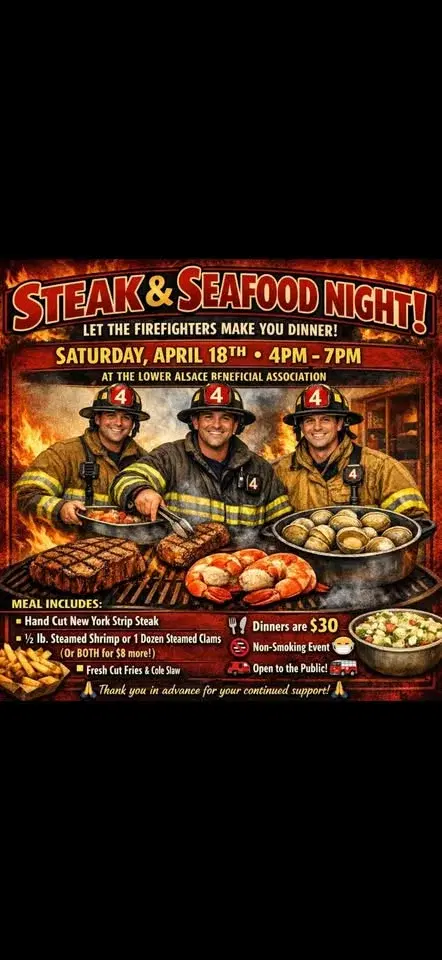 Lower Alsace Firefighters Steak & Seafood Dinner