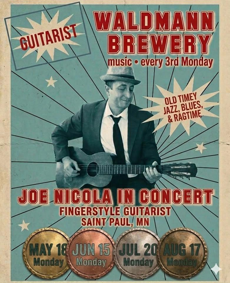 Outdoor Music at Waldmann Brewery - Joe Nicola plays the oldest Saloon in Minnesota!