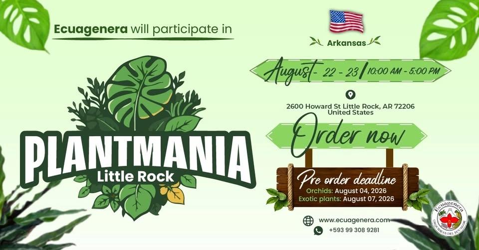 Ecuagenera will participate in Plantmania Arkansas - Show