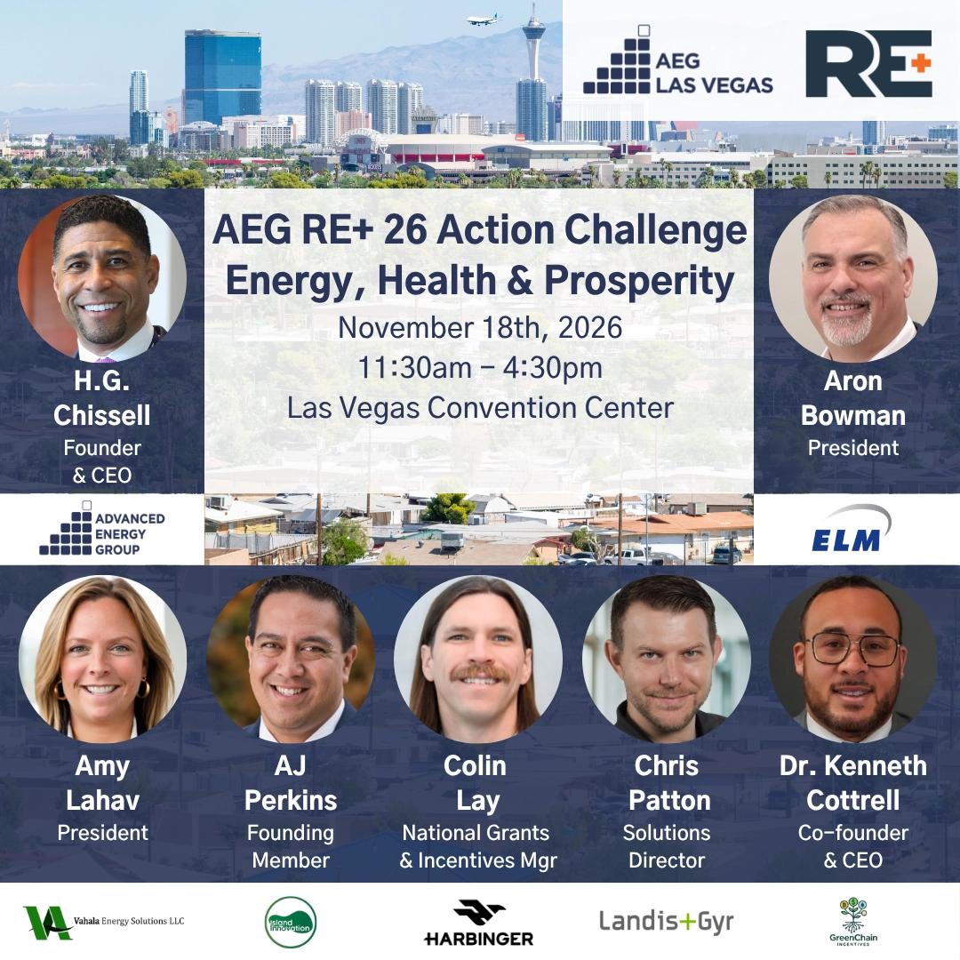 AEG RE+ 26 Action Challenge: Energy, Health & Prosperity