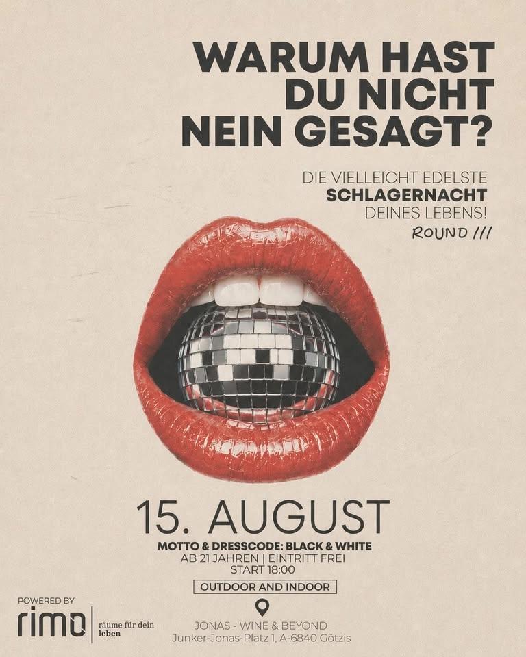 WARUM HAST DU NICHT NEIN GESAGT? Black & White Night!