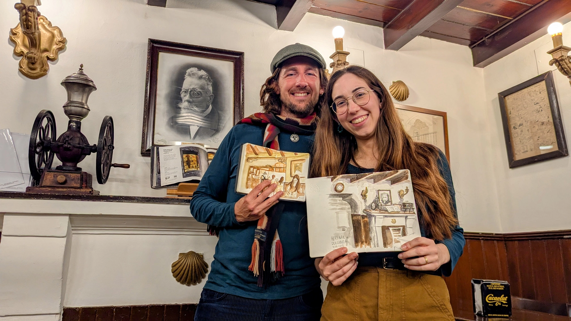 âđš Taller de dibujo y acuarela en chocolaterĂa artĂstica Dulcinea en Petritxol