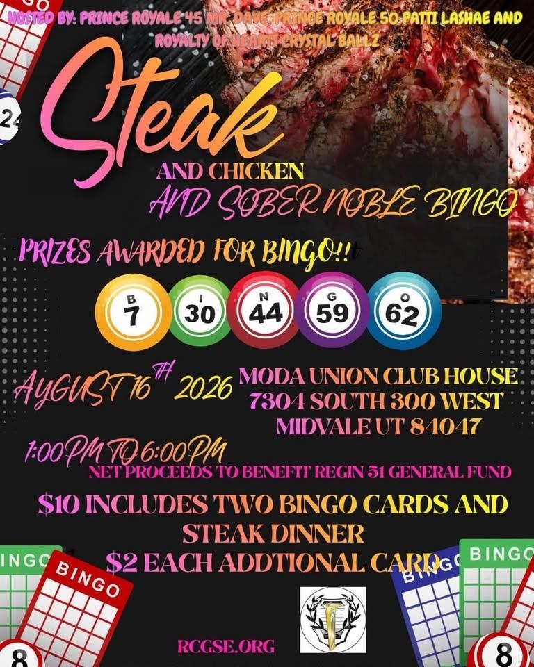 Steak, chicken and Sober Nobles BINGO