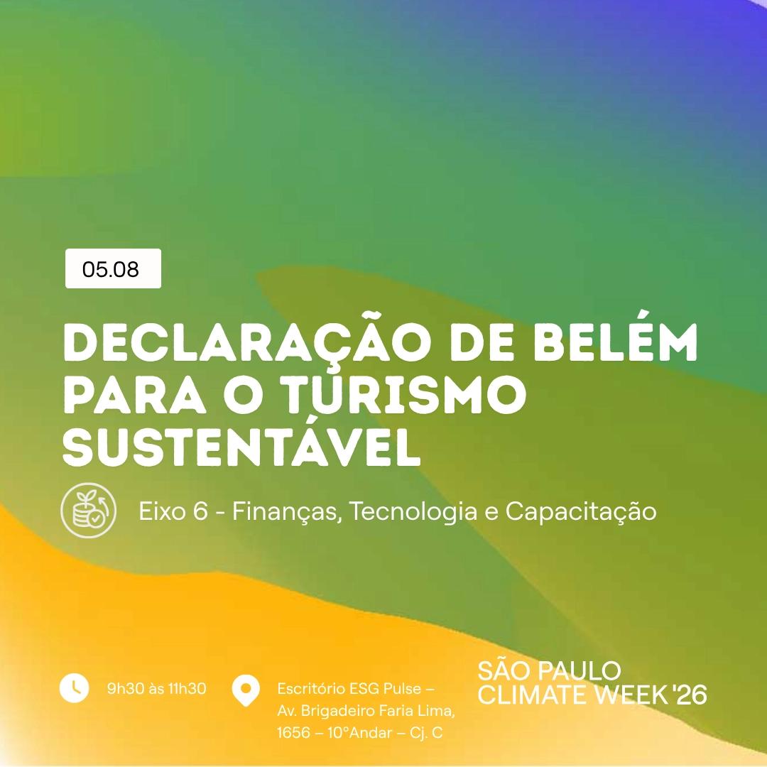 Declaração de Belém para o Turismo Sustentável | SPClimate Week