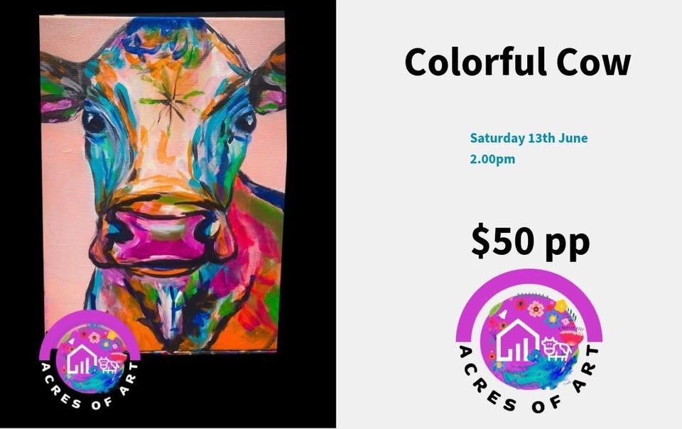 Colourful Cow Paint & Sip