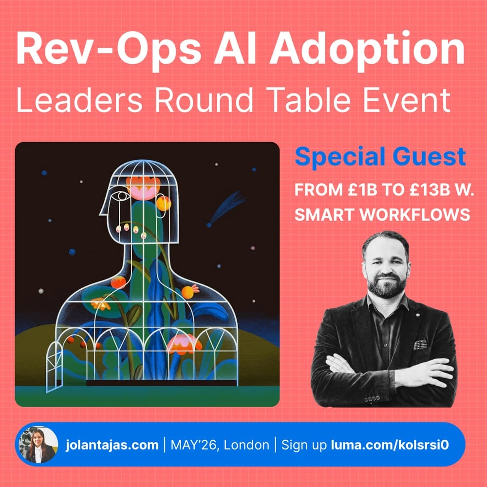 Rev-Ops AI Adoption Roundtable for Leaders + Special Guest Tom Newbould: How to go from £1bn to £13bn+ with a Small Team!