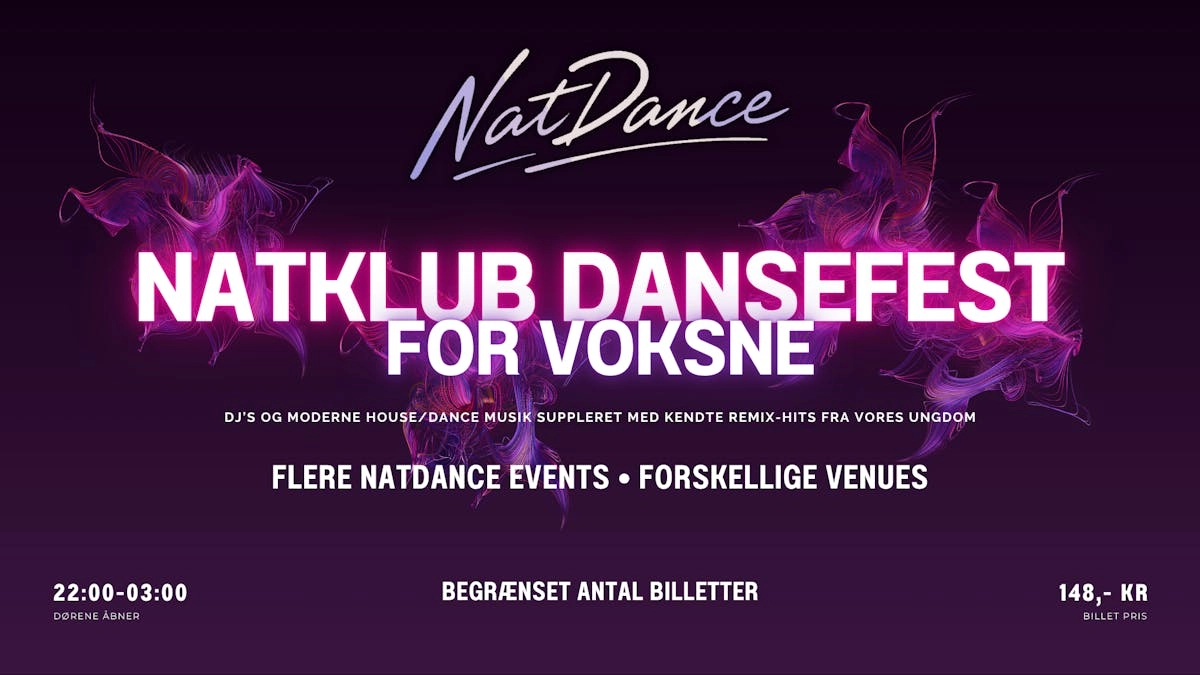 NatDance - Natklub dansefest for voksne på Natcaféen