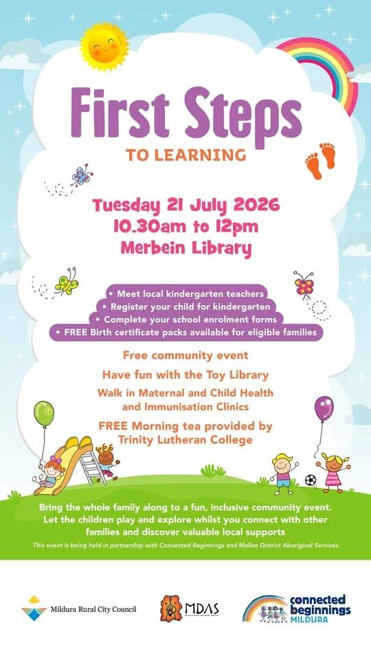 First Steps to Learning โ Merbein Library ๐