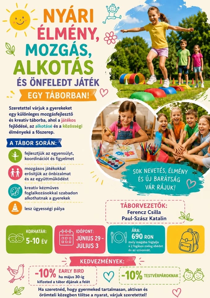 ☀️ NYÁRI ÉLMÉNYTÁBOR GYEREKEKNEK ☀️