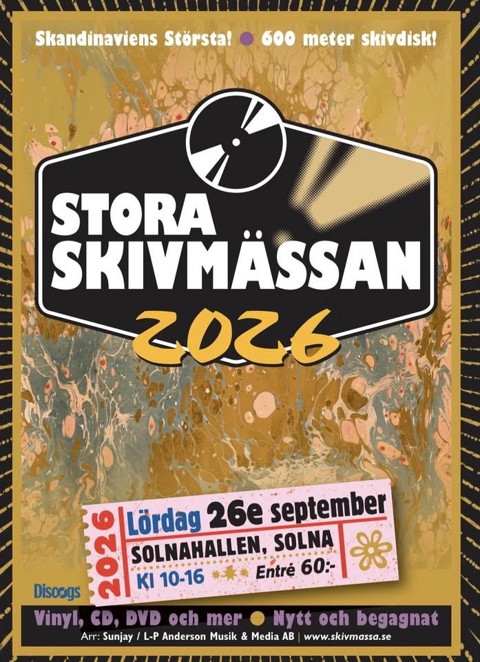 Stora Skivmässan i Solnahallen 26e sept 2026