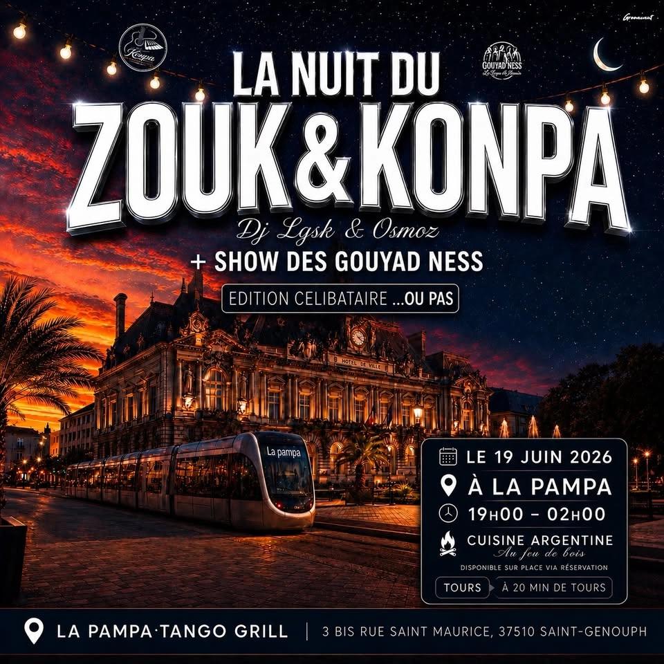 🌙NUIT DU ZOUK & KONPA - TOURS (37) Édition CÉLIBATAIRE ou PAS + STAGE + SHOW + REPAS