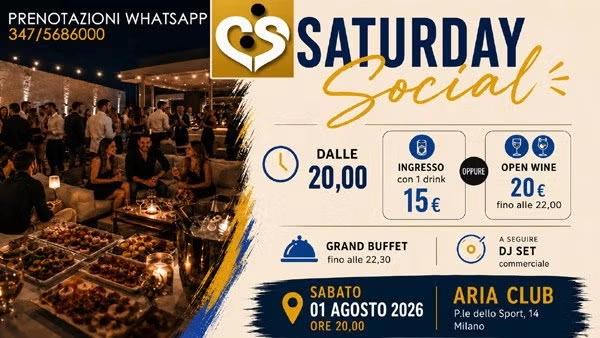 Saturday Social - Sabato 1 Agosto: Aperitivo con OpenWine e DJset all’ ARIA CLUB