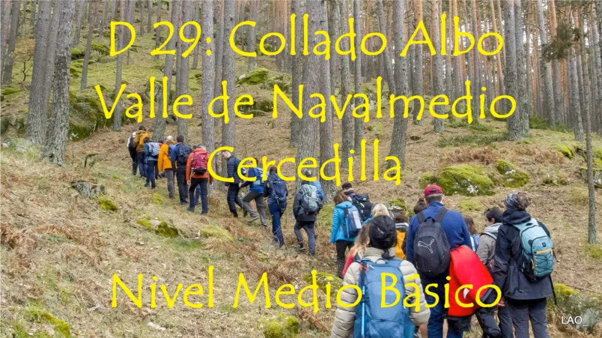 D 29: Mirador de Collado Albo, Valle de Navalmedio. Cercedilla. N Medio/Básico.