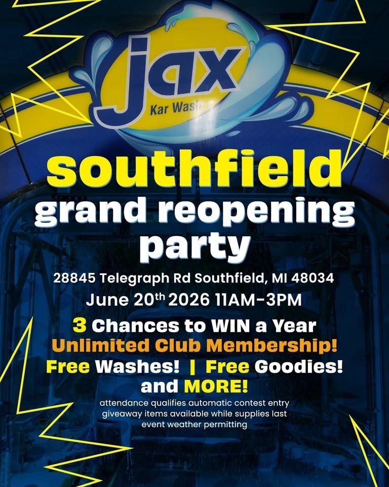 Jax Kar Wash Southfield Grand Re-Opening Party!
