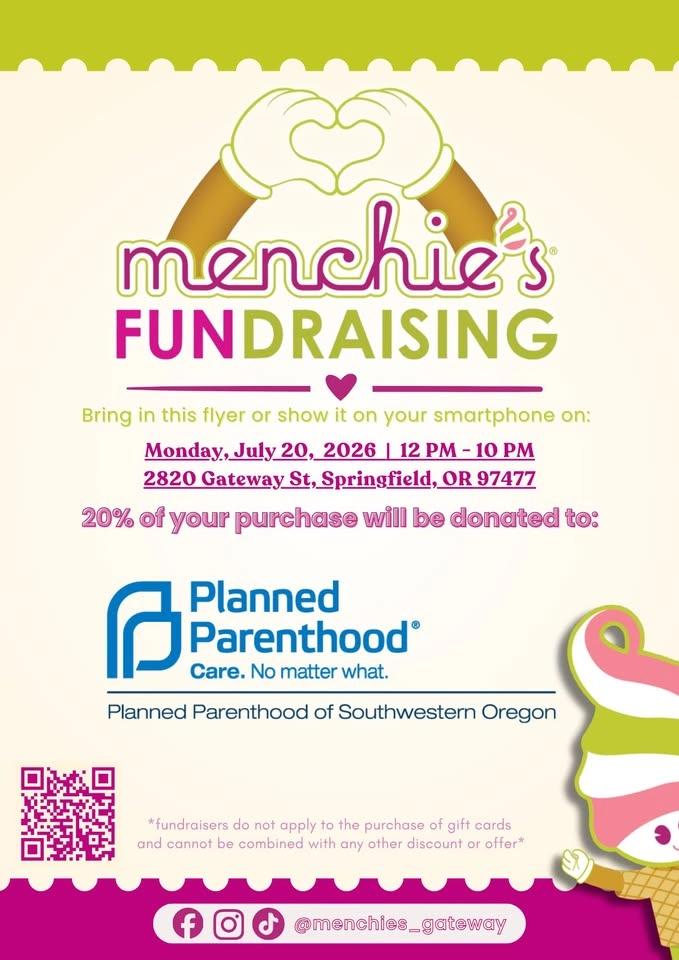 Froyo for PPSO: Menchie’s Frozen Yogurt Fundraiser for Planned Parenthood of Southwestern Oregon