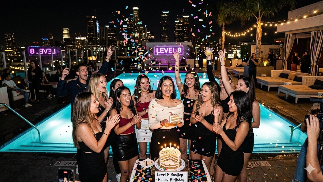 🌙🍾 Saturday Night in DTLA — Celebrate Ki’s Birthday at Level 8 🎶🔥