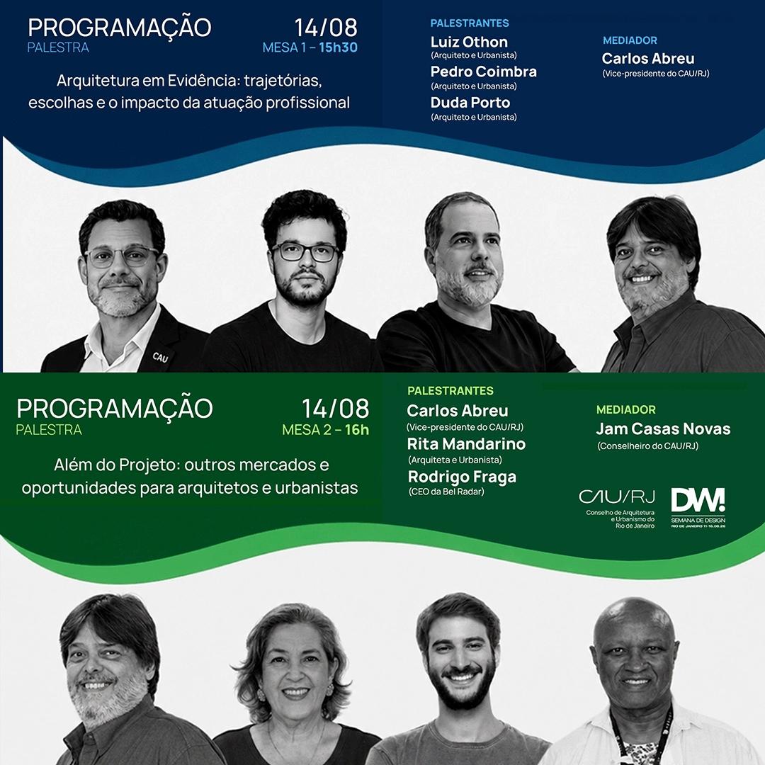 Mesas CAU/RJ - “Arquitetura em Evidência: trajetórias, escolhas e o impacto da atuação profissional” e “Além do Projeto: outros mercados e o