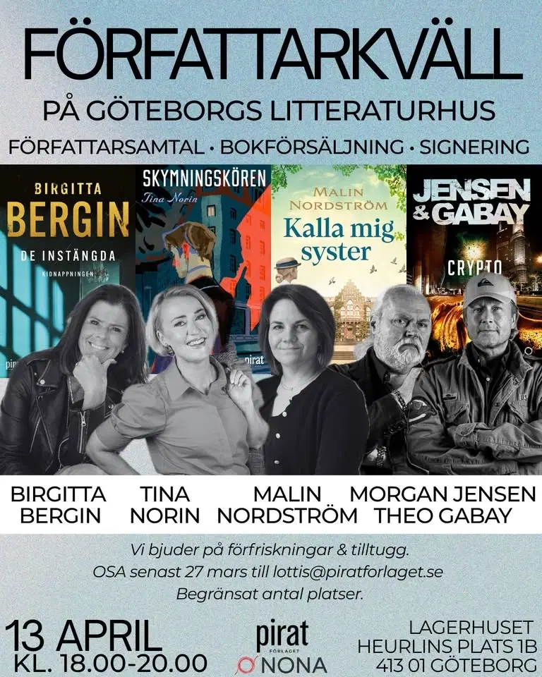 Författarkväll på Litteraturhuset i Göteborg