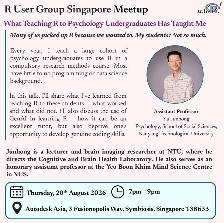 R User Group Meetup - Thursday 20 August 2026
