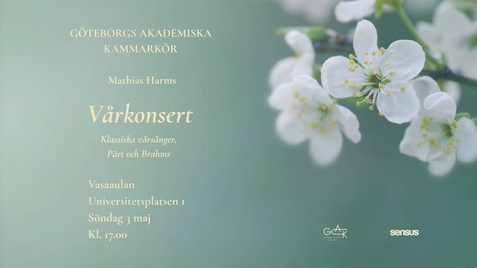 Vårkonsert med Göteborgs Akademiska Kammarkör