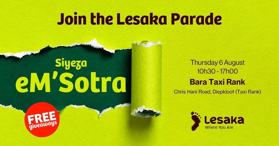 Lesaka - eM'Sotra live parade - Bara Taxi Rank with Jozi FM