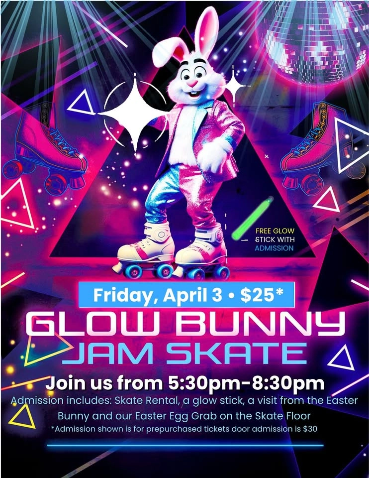 Easter Bunny Glow Skate at United Skates of America Raleigh ✨🐰