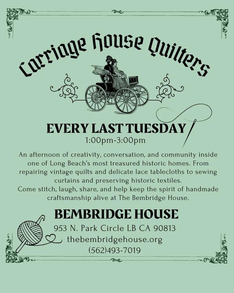 Carriage House Quilters Meet up at Bembridge House