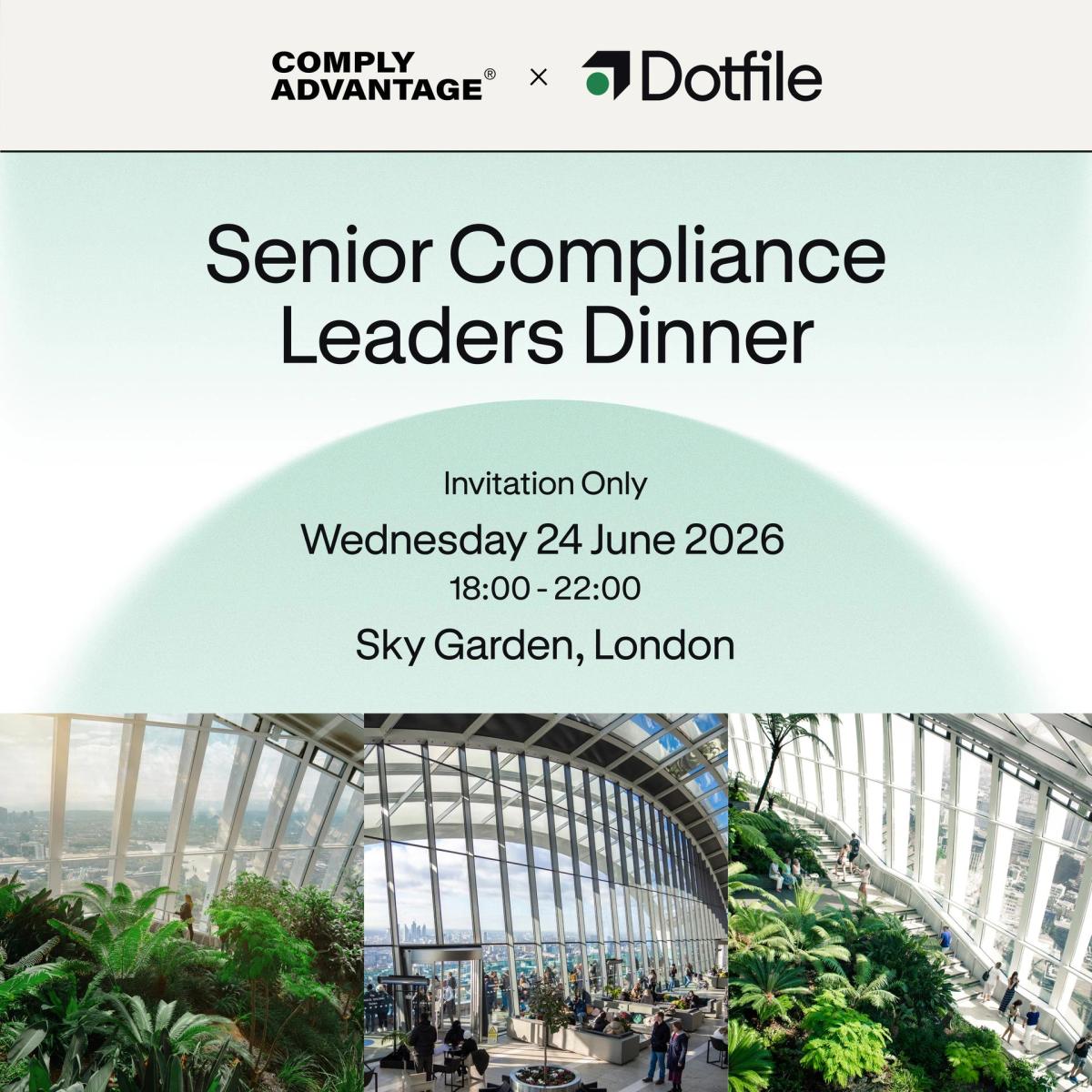 ComplyAdvantage x Dotfile Senior Compliance Leaders Dinner