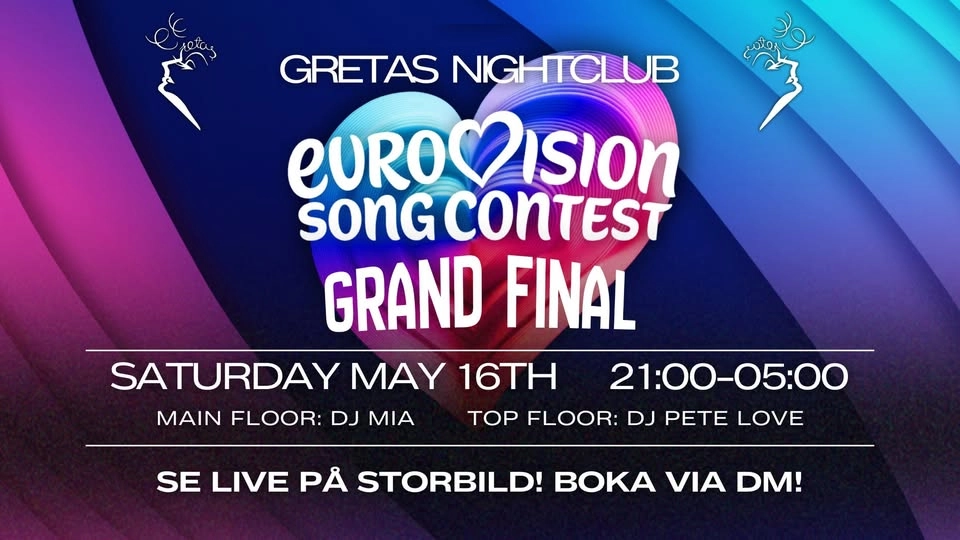 đ€đ EUROVISION 2026 @ GRETAS - LIVE PĂ
STORBILD - BOKA VIA DM - LĂRDAG 16 MAJ đđ€