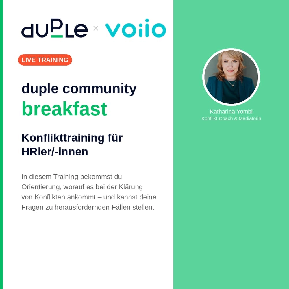 duple community Event: Konfliktraining für HR Teams