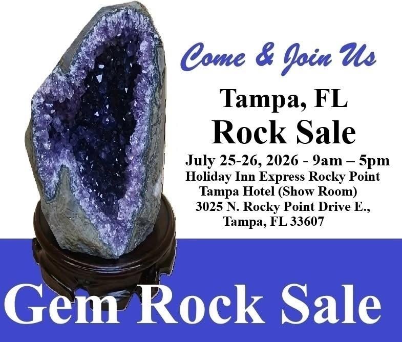 Gem Amethyst Rock Fossil Sale July 25, 26 (9am - 5pm) - (Tampa, FL)