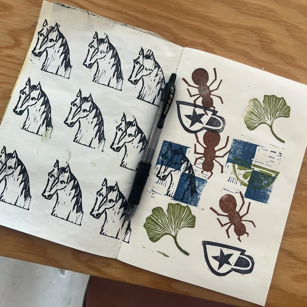 Print Club: Linocut Stamps, Solo Date Night