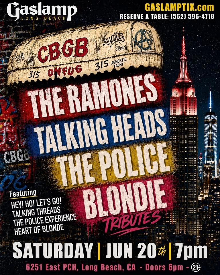 RAMONES + TALKING HEADS + THE POLICE + BLONDIE Tributes... CBGB NIGHT!