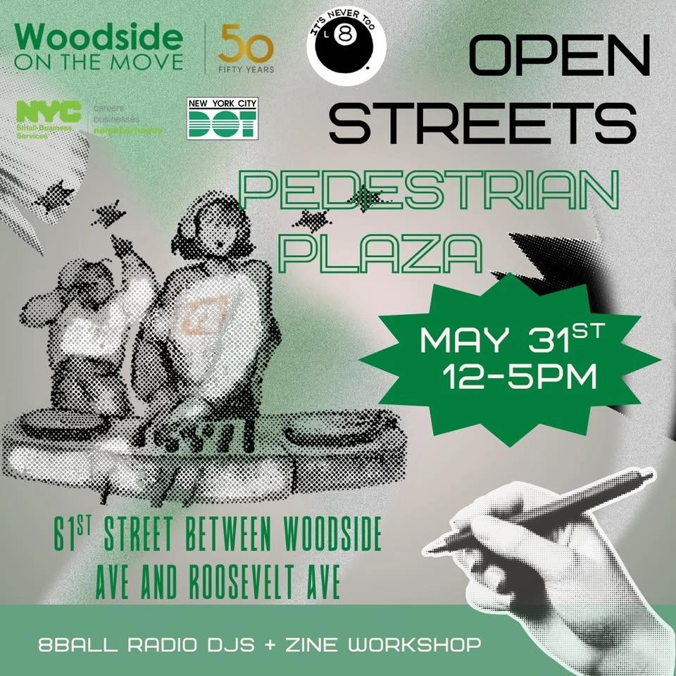 Open Streets | Pedestrian Plaza | DJ night & Zine Workshop!