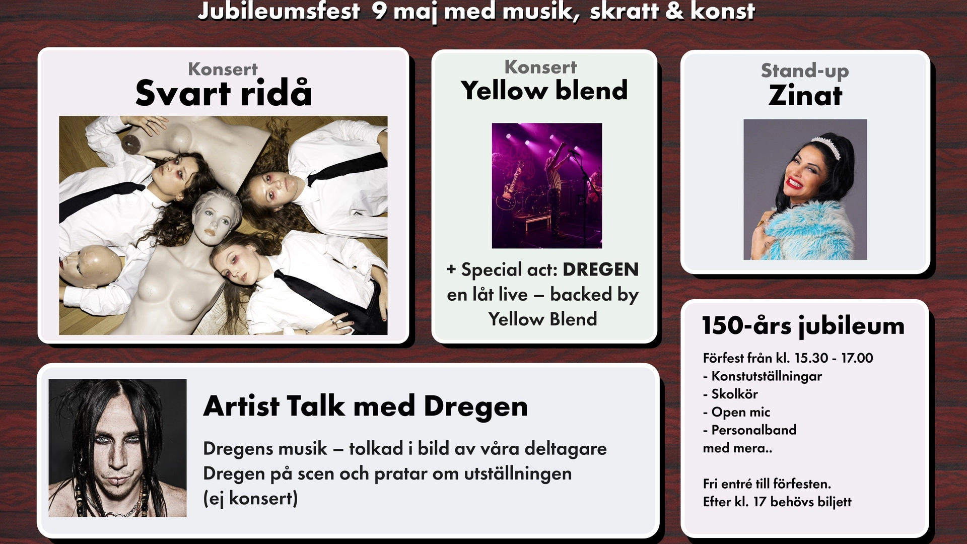 SÖRÄNGEN 150 ÅR - SVART RIDÅ, DREGEN, ZINAT M.FL.