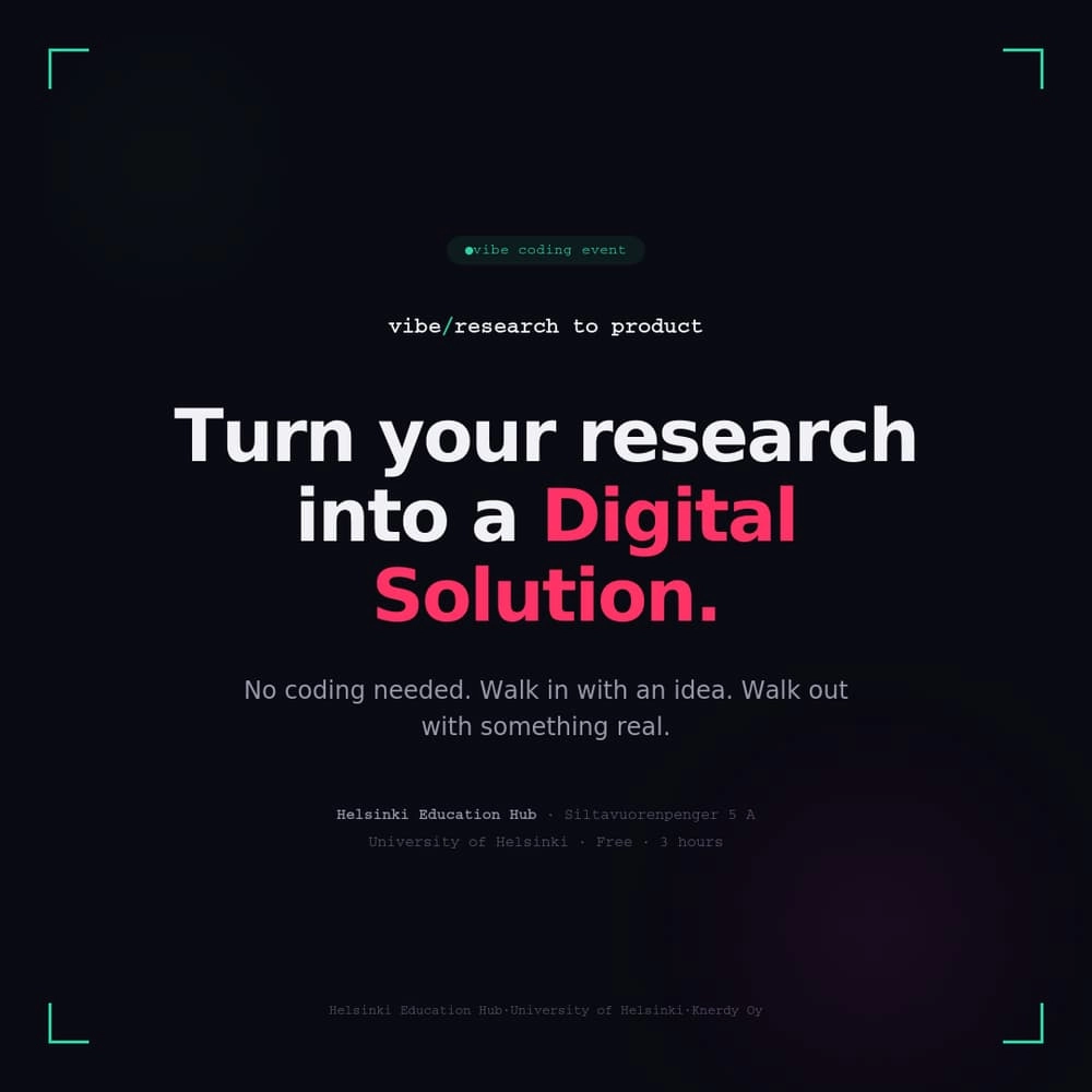 Vibe Coding Research to product - Turn Your Research into a Digital Solution