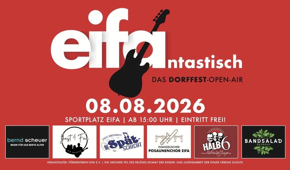 EIFAntastisch – Das große Dorffest-Open-Air am 08.08.2026 in Eifa