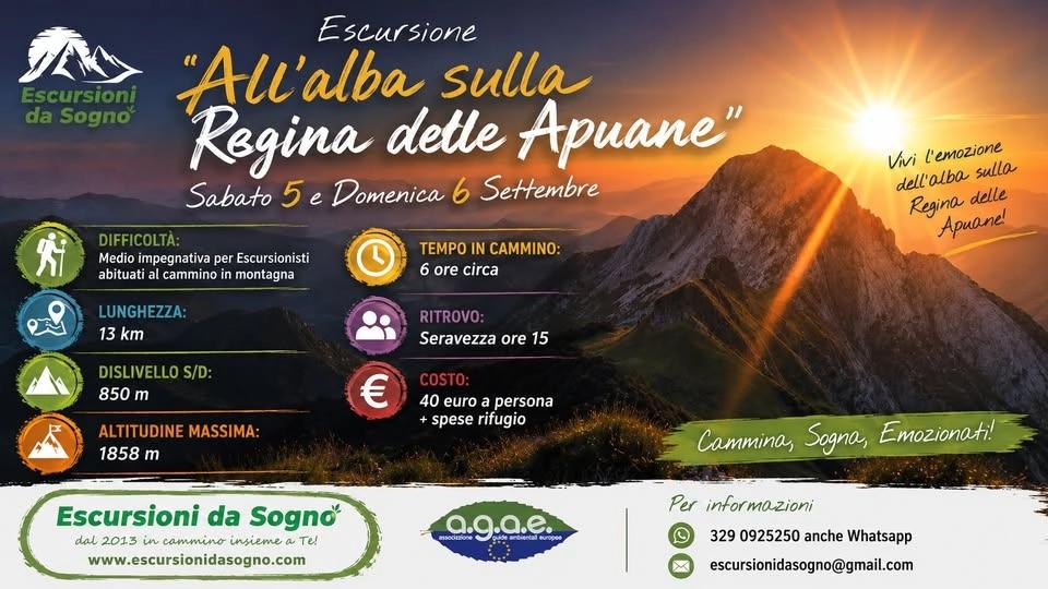 Escursione "All'alba sulla Regina delle Apuane"
