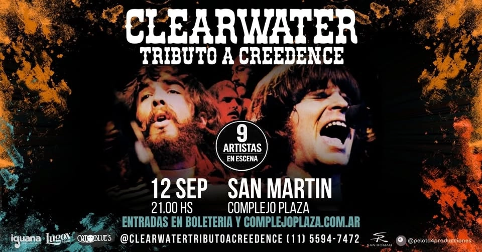 CLEARWATER Tributo a CREEDENCE Vuelve a San Martin con un show Inolvidable!!