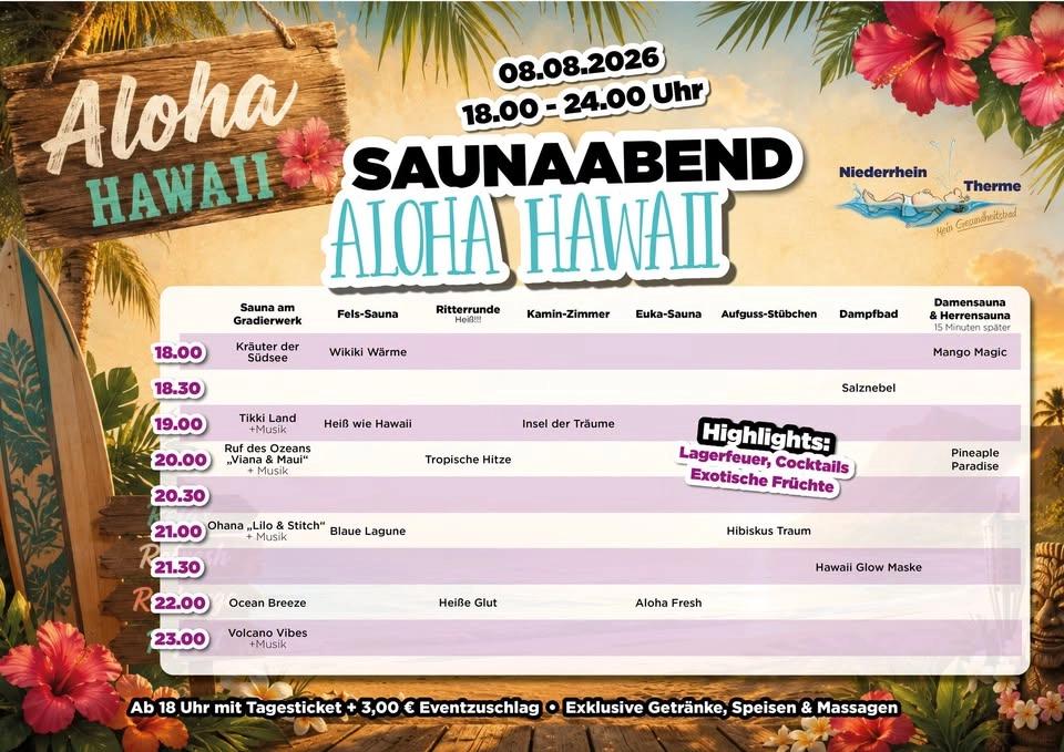 🌺🌴 Saunaabend „Aloha Hawaii“ 🌴🌺