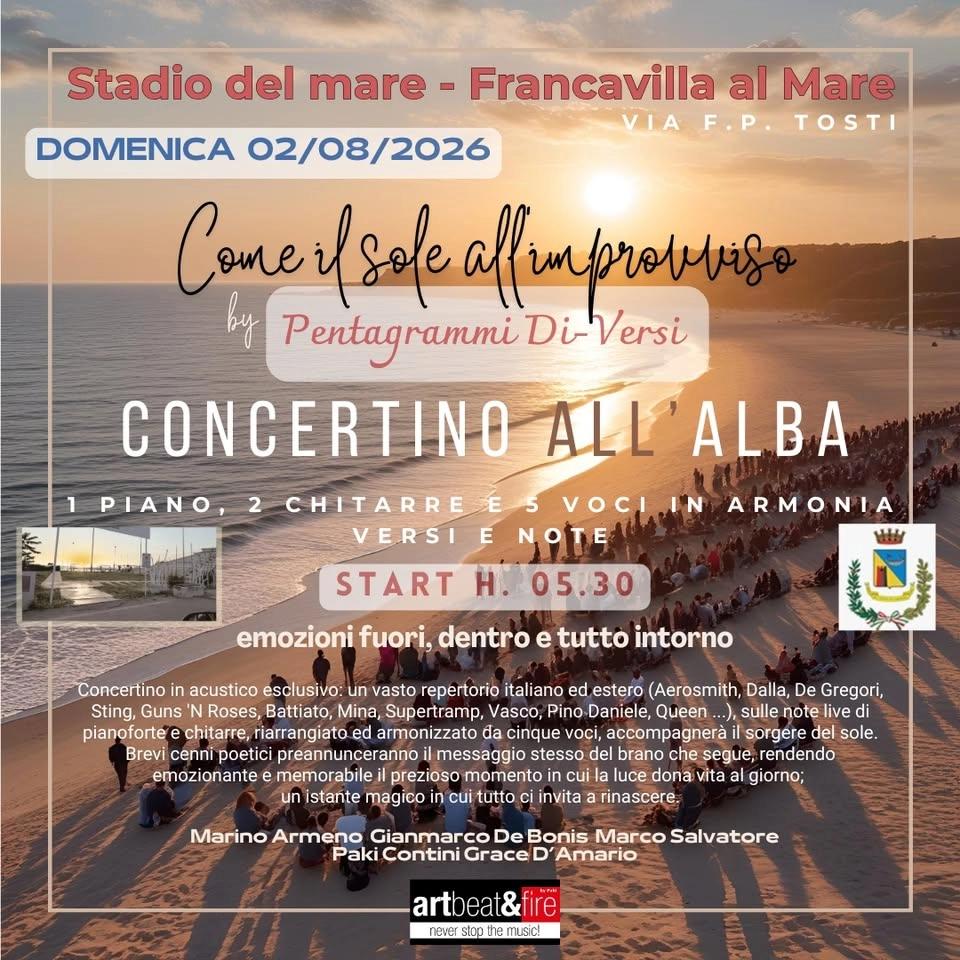 concerto all’alba in spiaggia